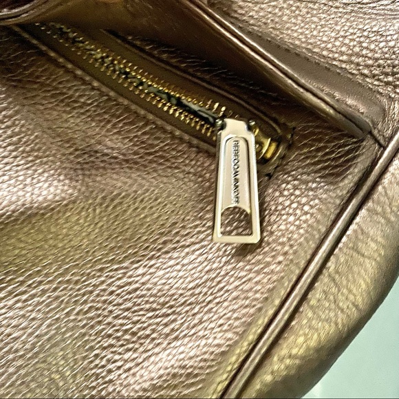 Rebecca Minkoff gold metallic leather with gold chain Daddy MAC purse EUC - Picture 6 of 15